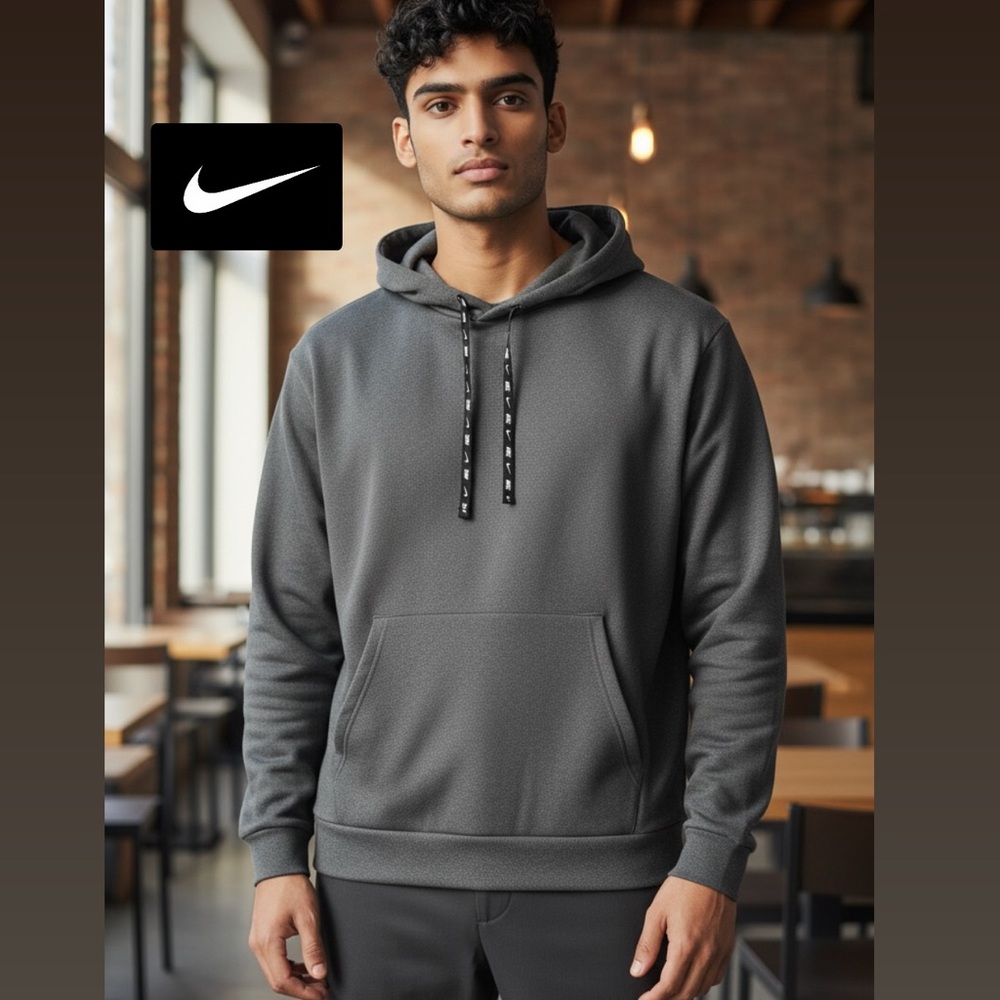 Nike Men's Charcoal Gray Pullover Hoodie